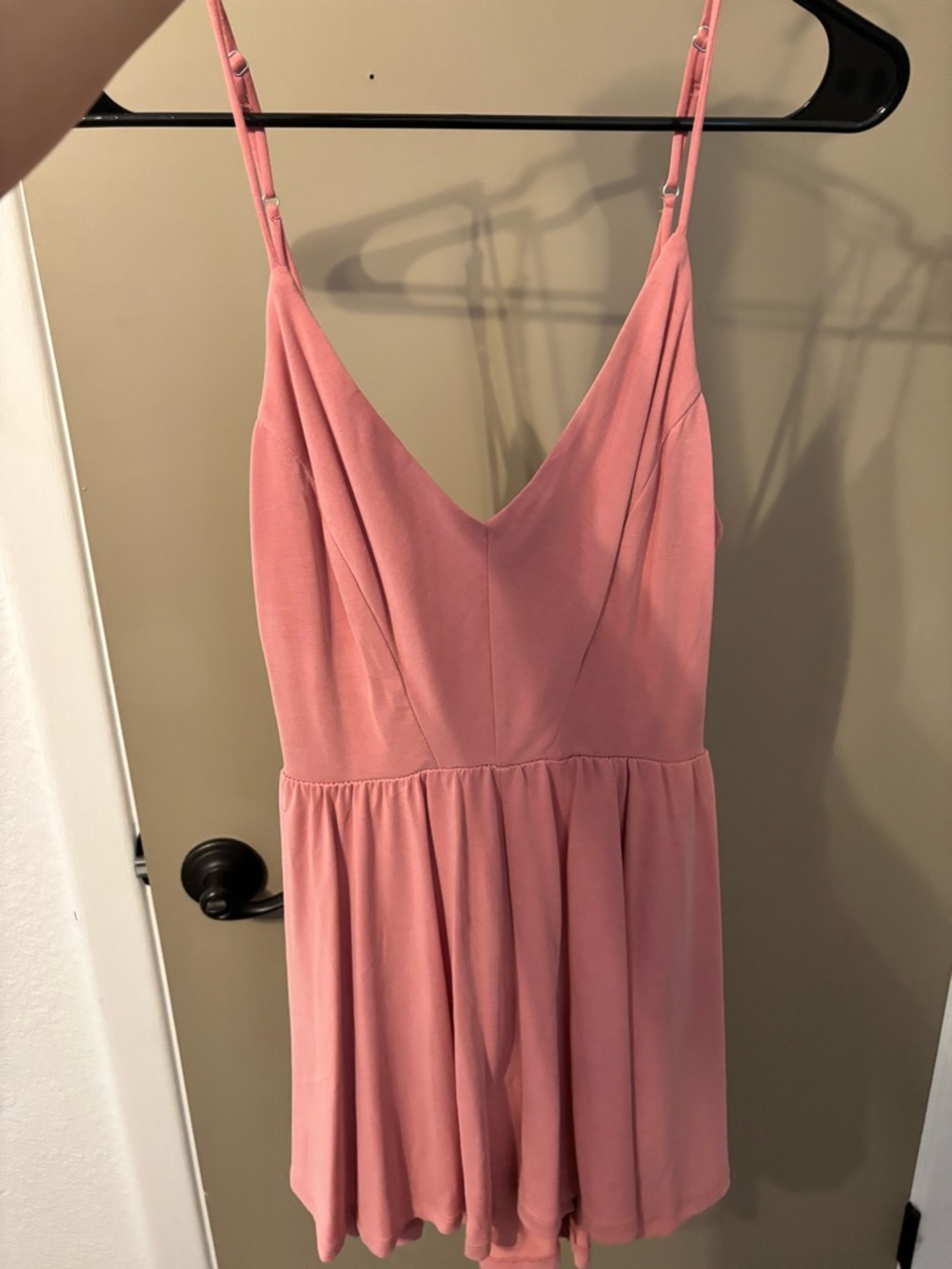 Women's Pink V-Neck Spaghetti Strap Romper